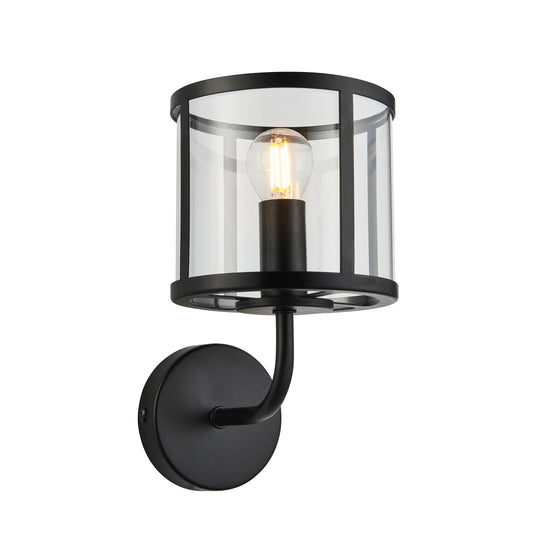 Hopton 1 Wall Light Black – Black