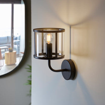 Hopton 1 Wall Light Black – Black