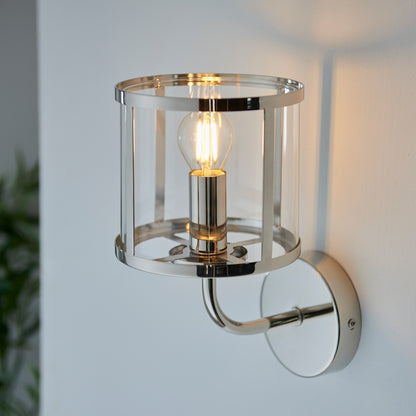 Hopton 1 Wall Light Bright Nickel – Nickel