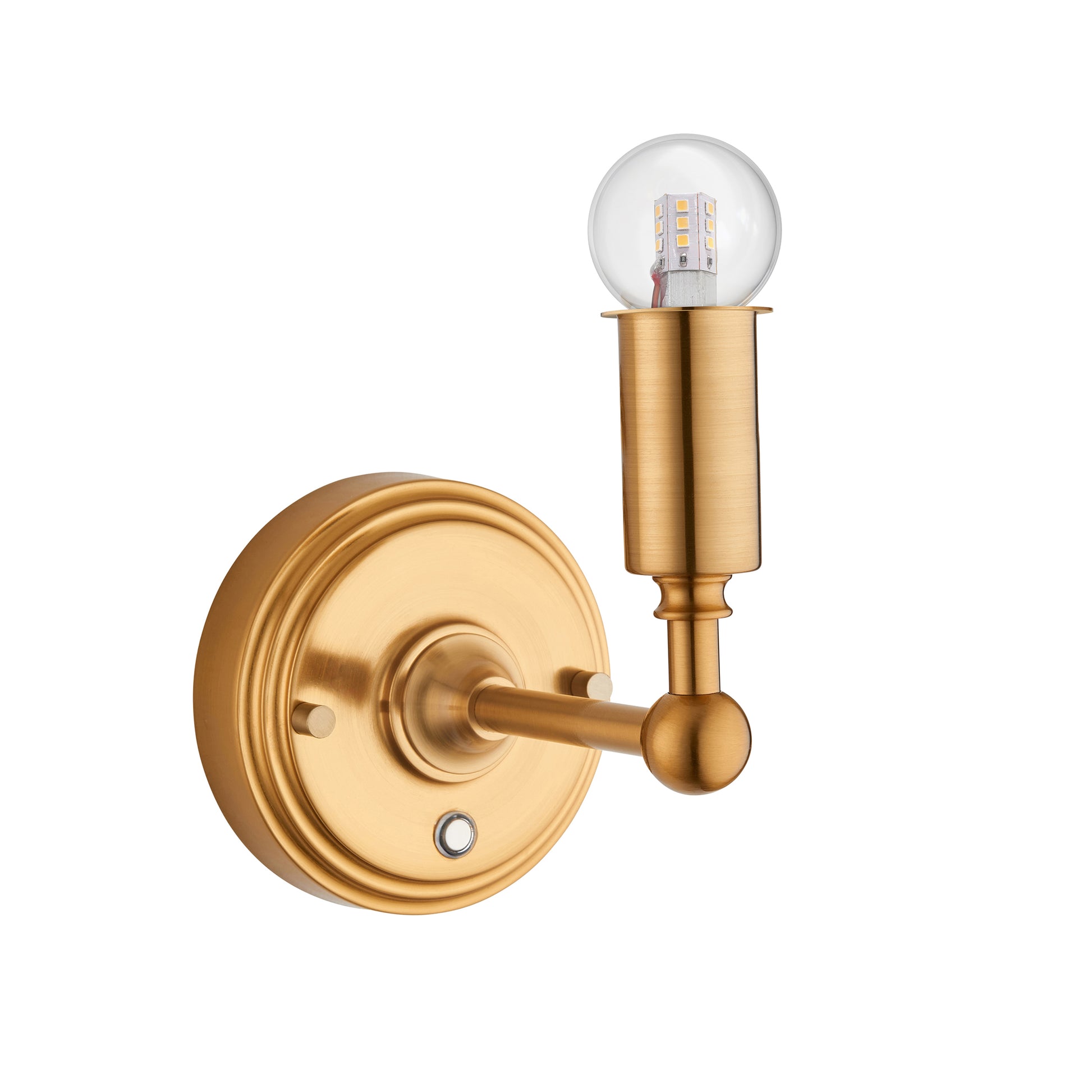 Burley Rechargeable 1 Wall Light Aged Brass – Brass