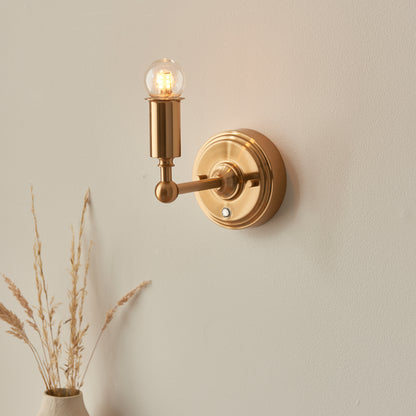 Burley Rechargeable 1 Wall Light Aged Brass – Brass