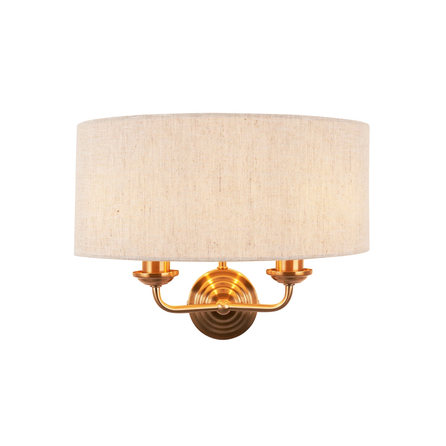 Highclere 2 Wall Light Vintage Brass – Natural