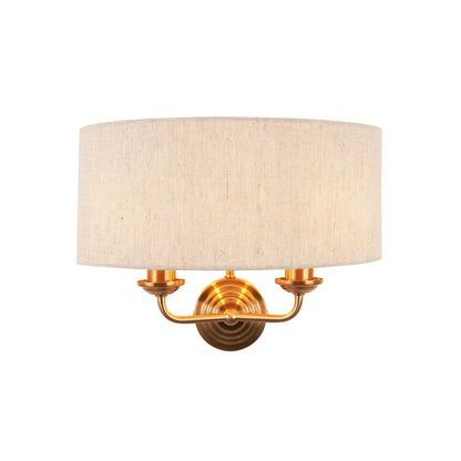Highclere 2 Wall Light Vintage Brass – Natural