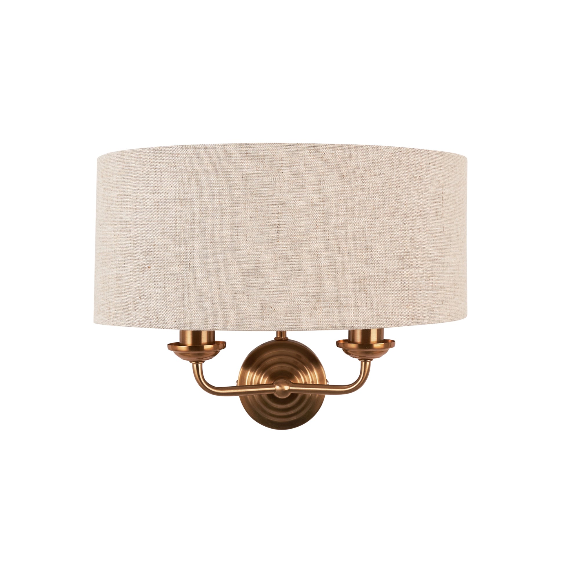 Highclere 2 Wall Light Vintage Brass – Natural