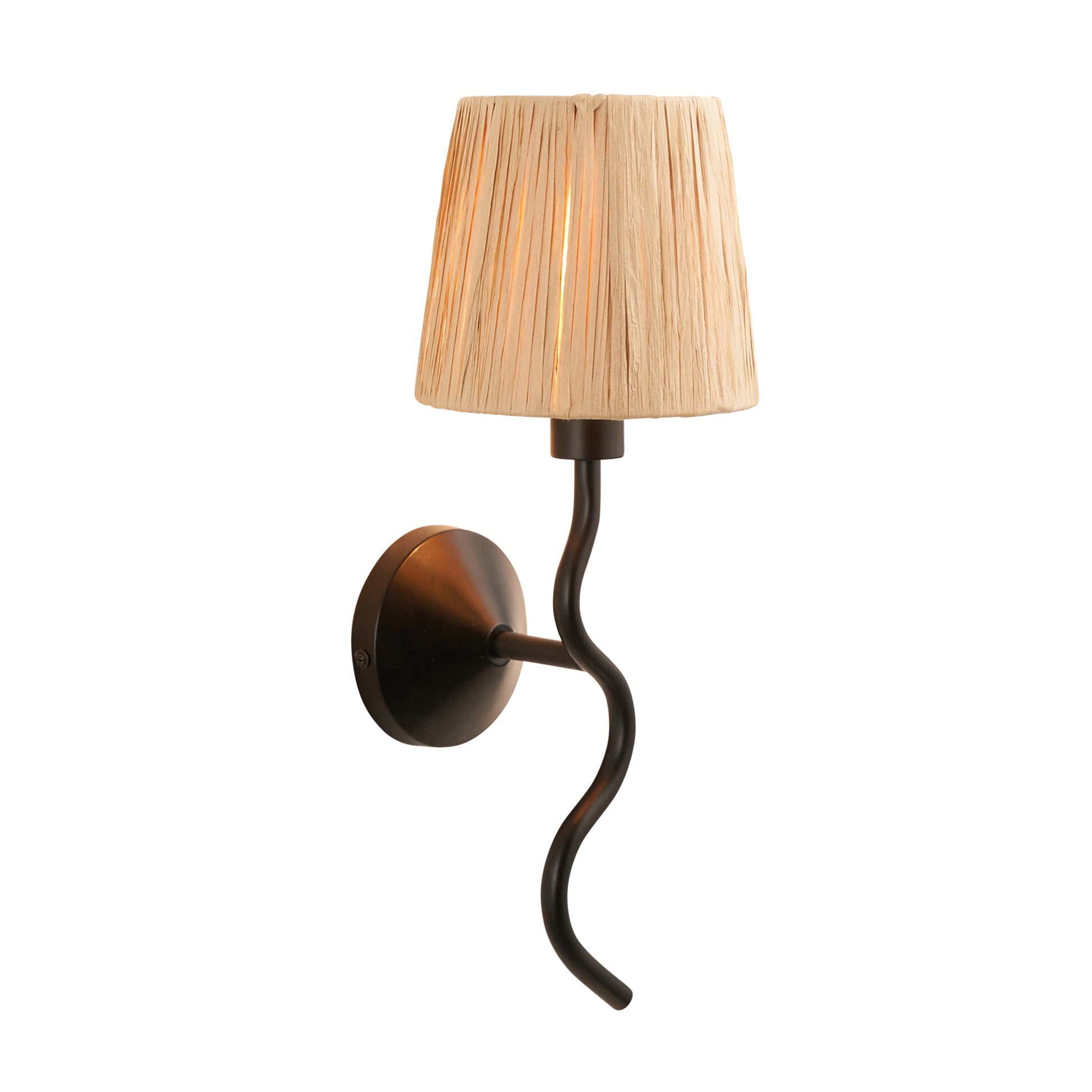 Wriggle 1 Wall Light Matt Black – Natural