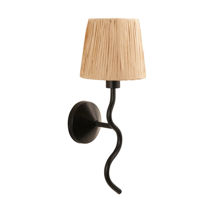Wriggle 1 Wall Light Matt Black – Natural