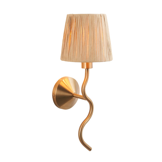 Wriggle 1 Wall Light Brushed Aged Brass – Natural