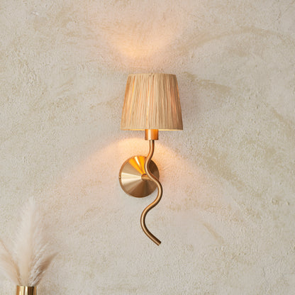 Wriggle 1 Wall Light Brushed Aged Brass – Natural