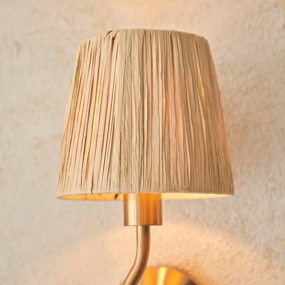 Wriggle 1 Wall Light Brushed Aged Brass – Natural