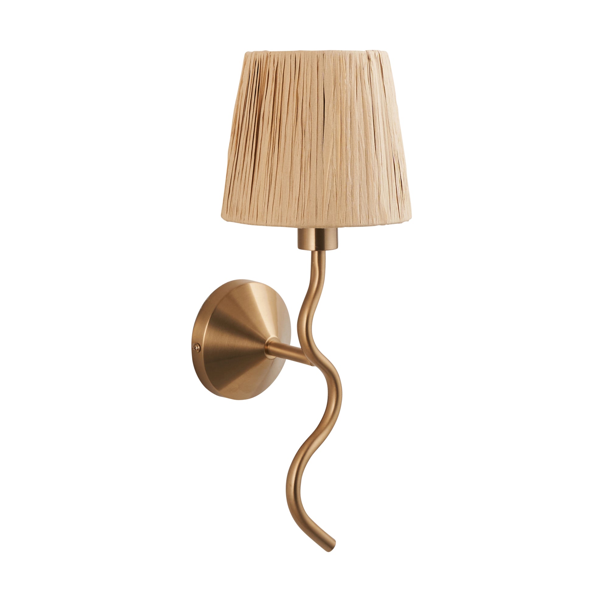 Wriggle 1 Wall Light Brushed Aged Brass – Natural