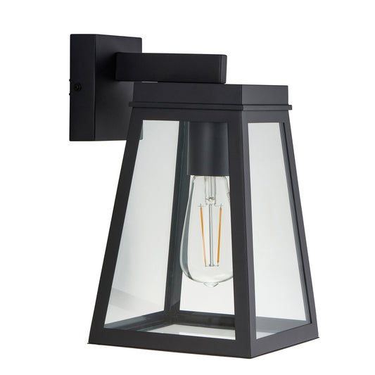 Lymington Wall Light Textured Black & Clear Glass – Black
