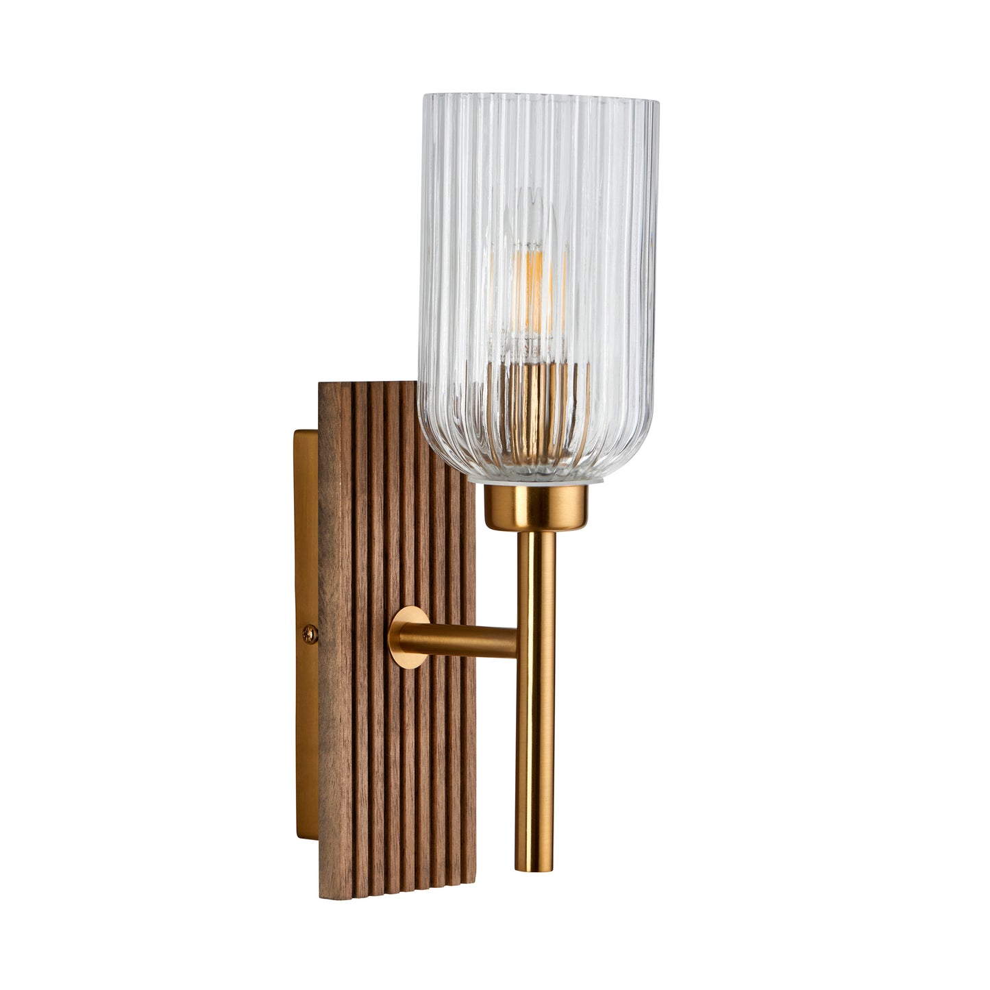 Grove  Wall Light Dark Beechwood/Vintage Brass – Brass