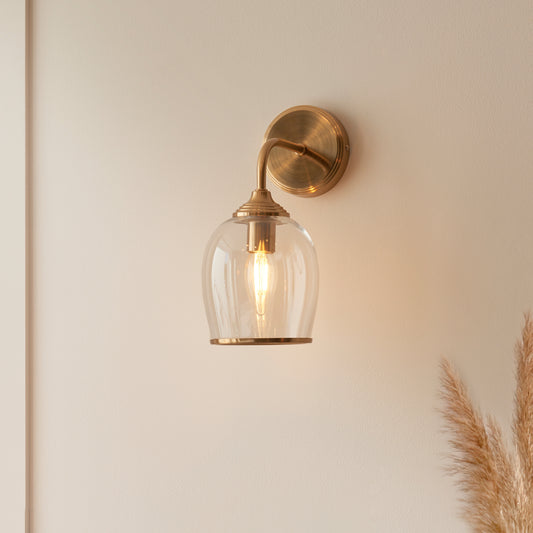 Ashcroft Wall Light Brushed Aged Brass – Brass
