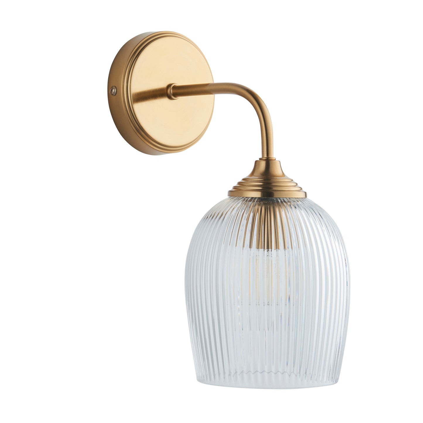 Ashcroft Ribbed Wall Light Brushed Aged Brass – Brass