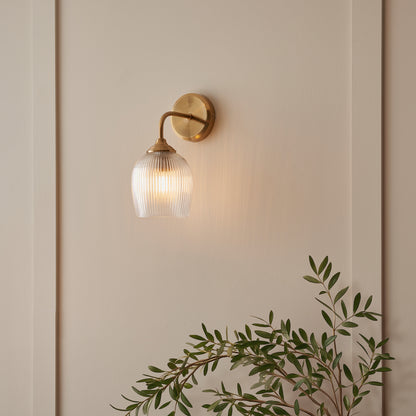 Ashcroft Ribbed Wall Light Brushed Aged Brass – Brass