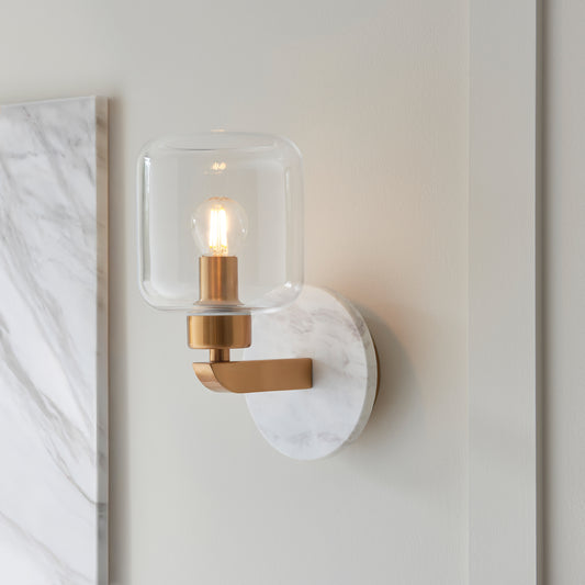 Travi Wall Light White Volakas Marble – White