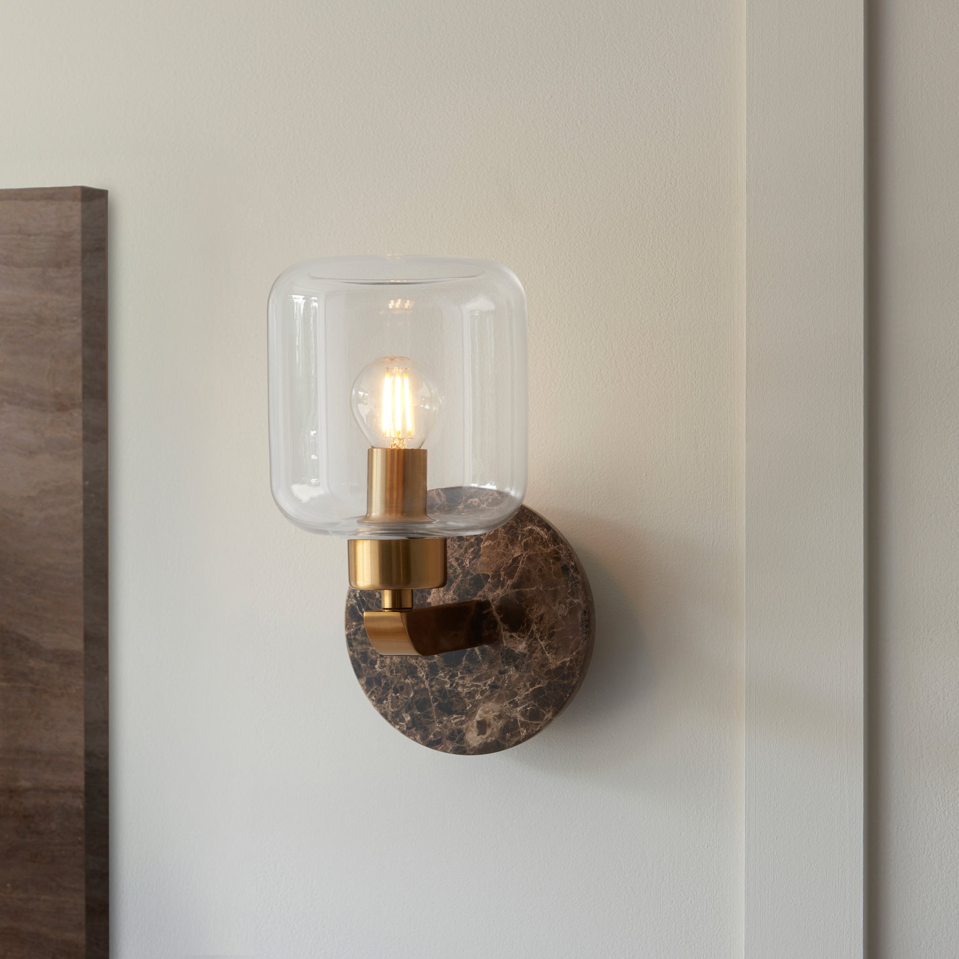 Travi Wall Light Dark Brown Emperador Marble – Brown