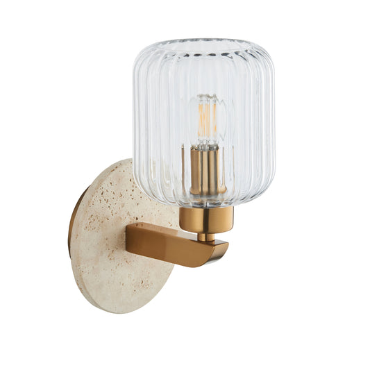 Travi Ribbed Wall Light Beige Textured Marble – Beige