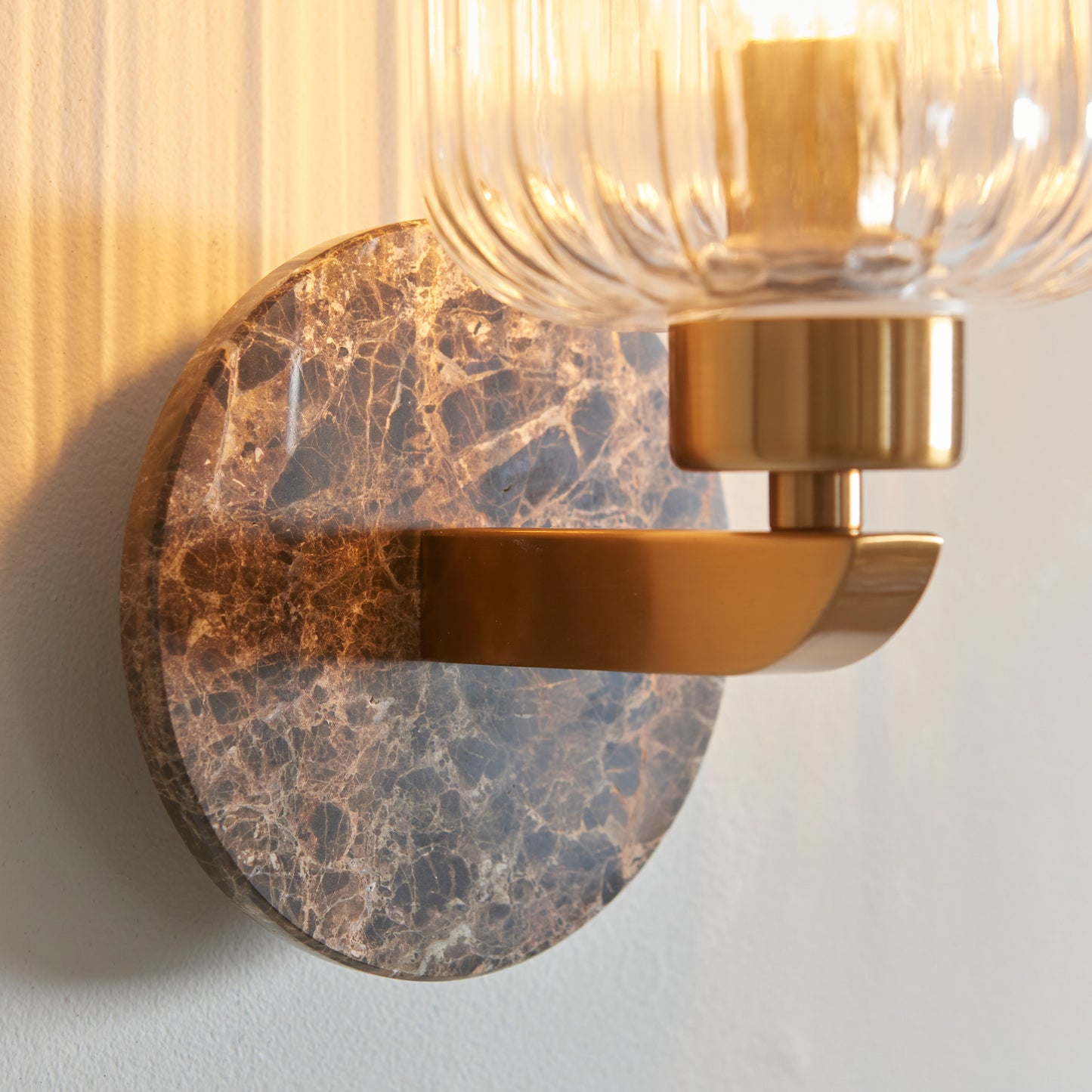 Travi Ribbed Wall Light Drk Brown Emperador Marble – Brown