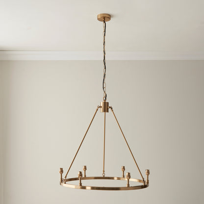 Chester 6 Pendant Light Fitting Aged Brass – Brass