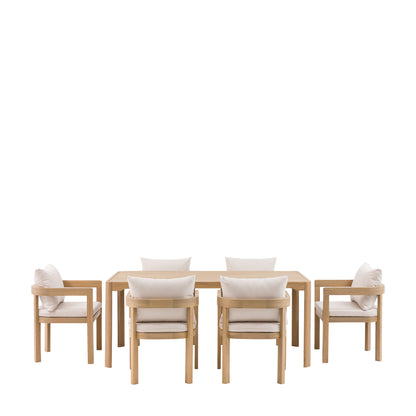 Madeira 6 Seater Dining Set – Natural
