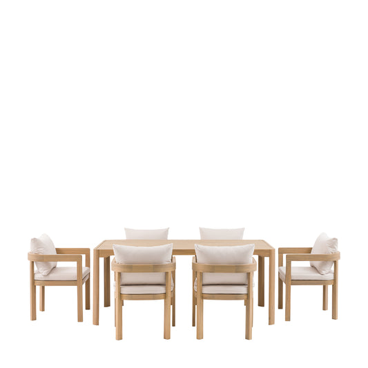 Madeira 6 Seater Dining Set – Natural