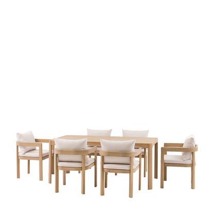 Madeira 6 Seater Dining Set – Natural