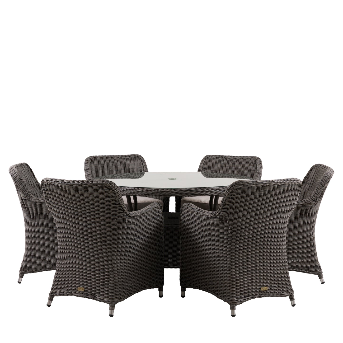 Ascot 6 Seater Round Dining Set – Grey