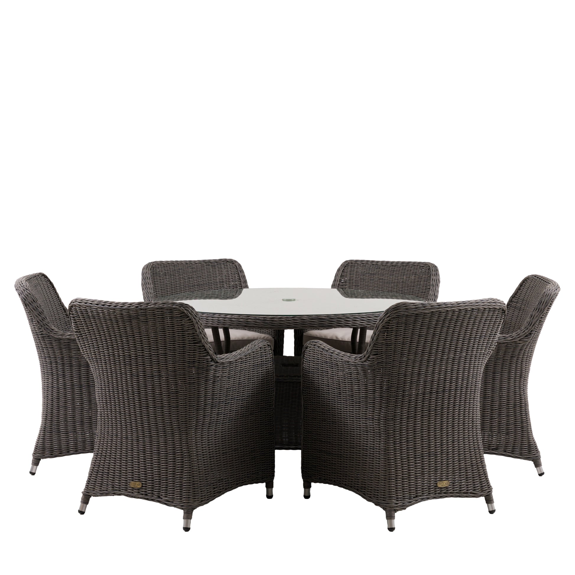 Ascot 6 Seater Round Dining Set – Grey