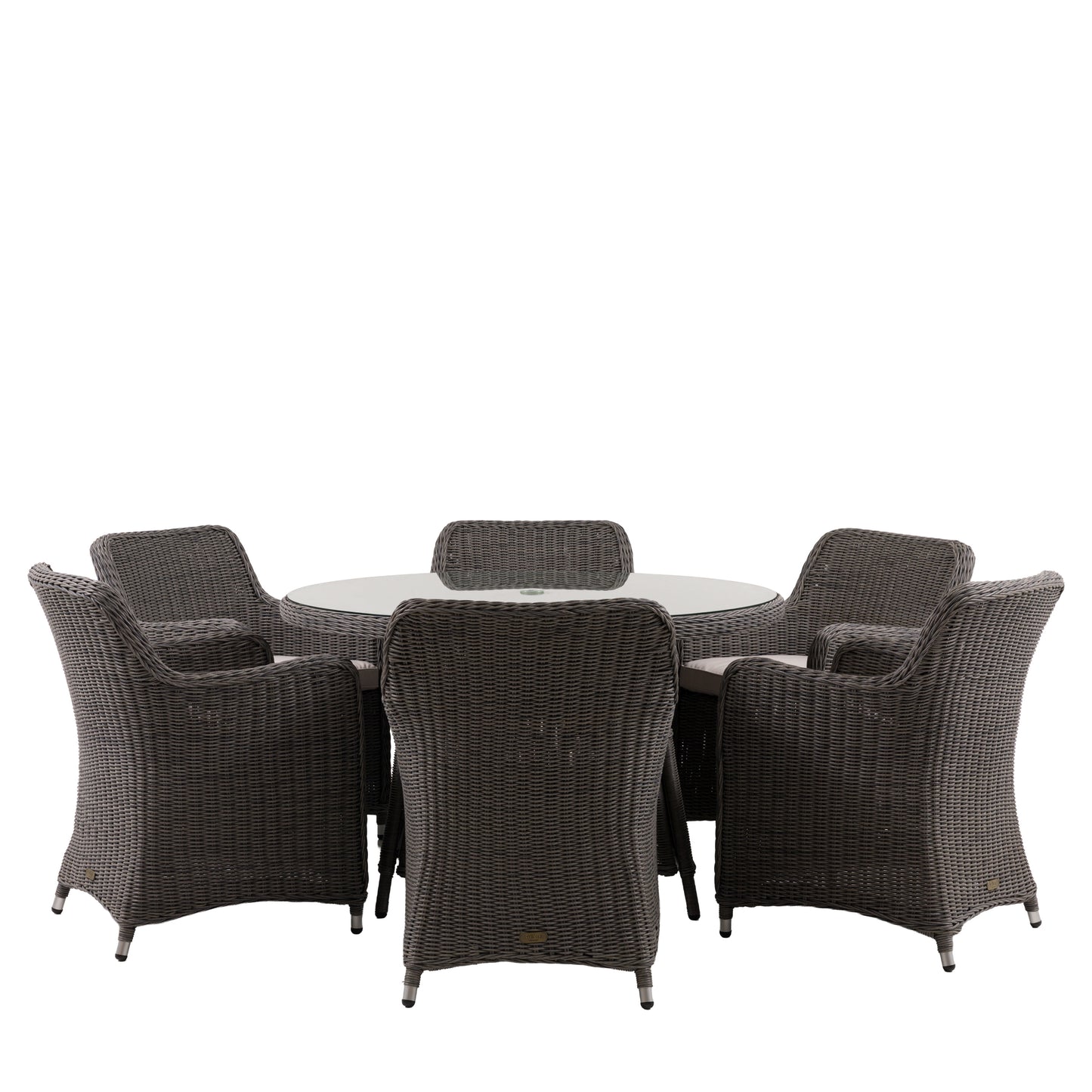 Ascot 6 Seater Round Dining Set – Grey
