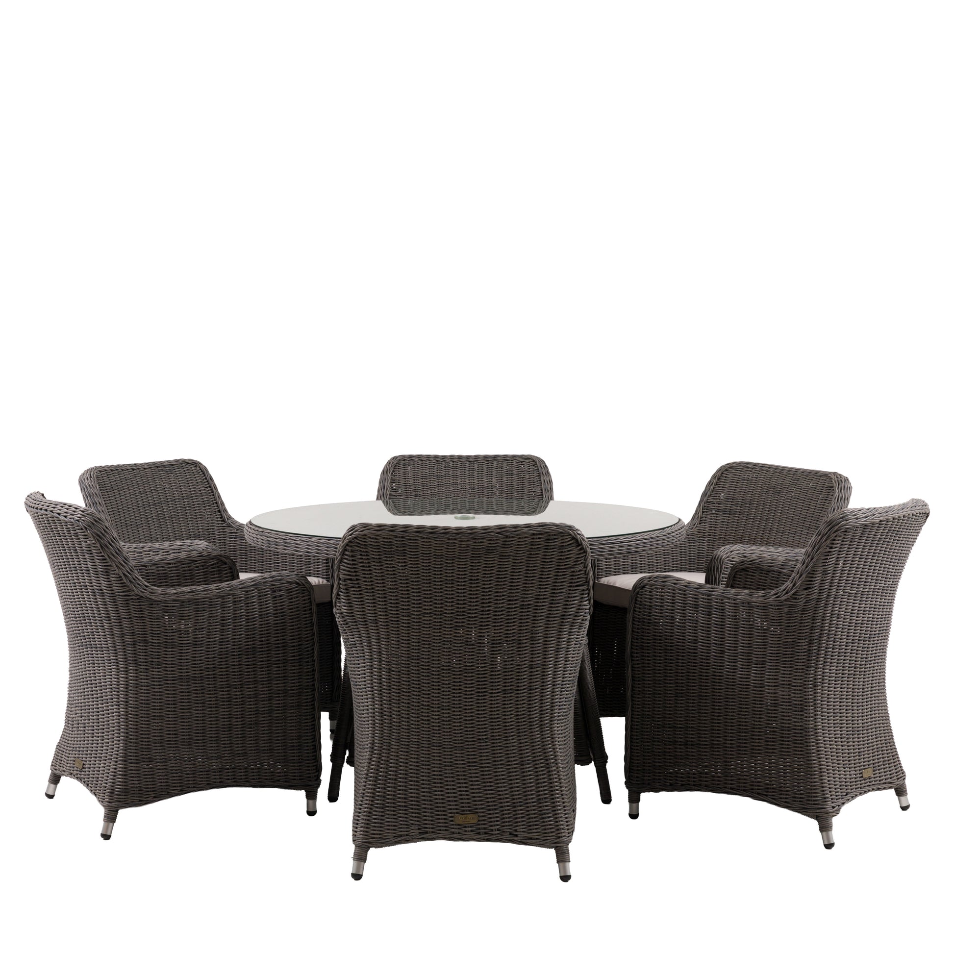 Ascot 6 Seater Round Dining Set – Grey