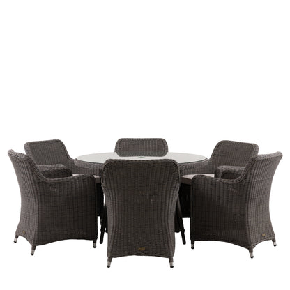Ascot 6 Seater Round Dining Set – Grey