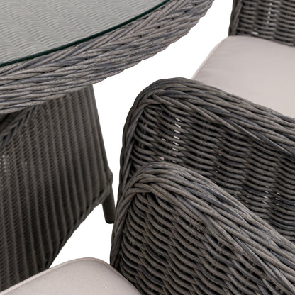 Ascot 6 Seater Round Dining Set – Grey
