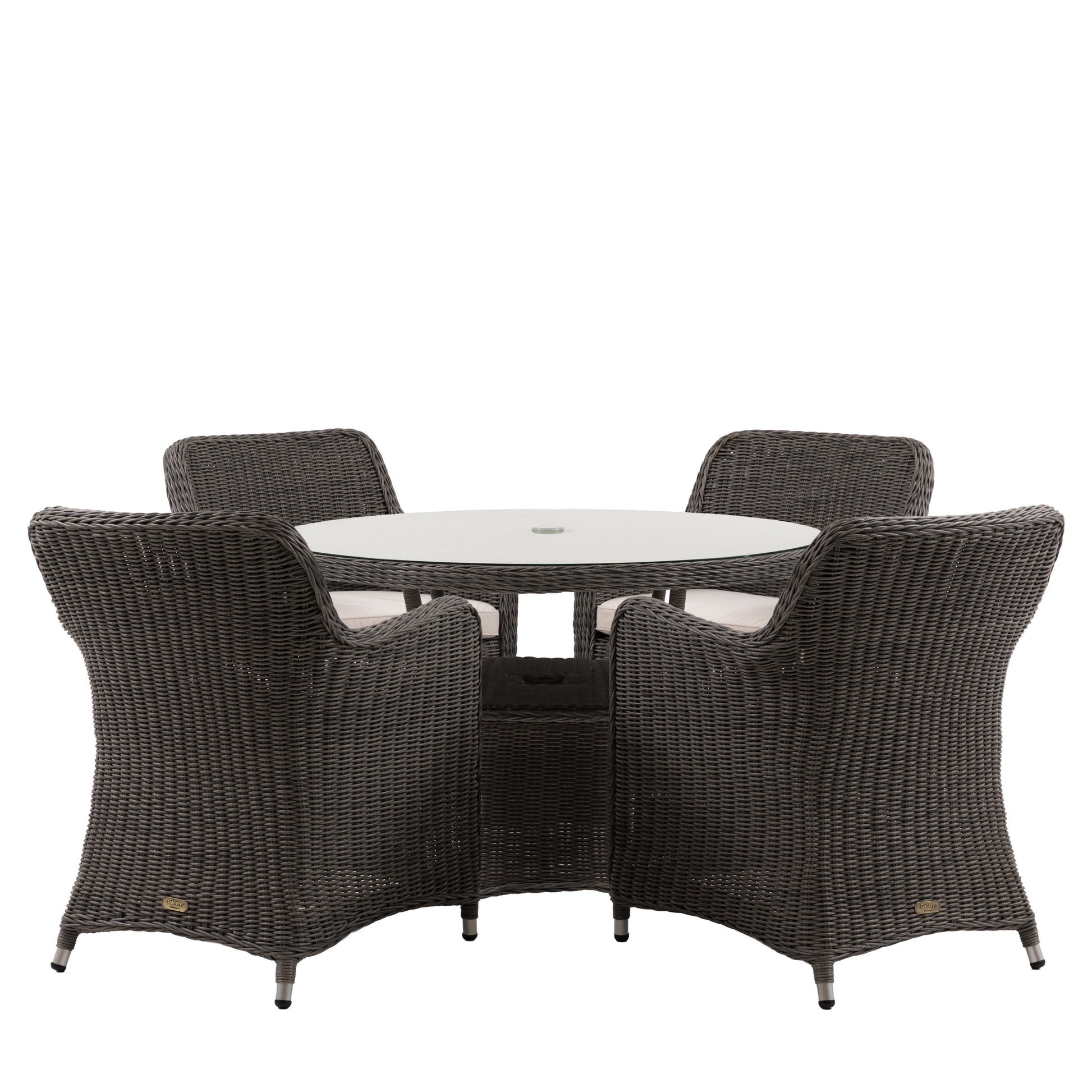Ascot 4 Seater Round Dining Set – Grey