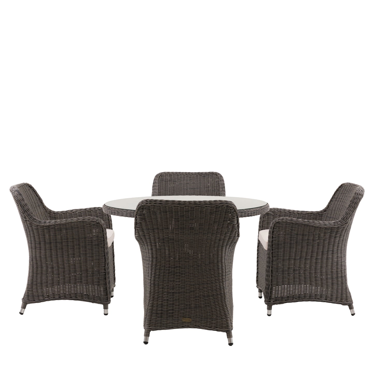 Ascot 4 Seater Round Dining Set – Grey