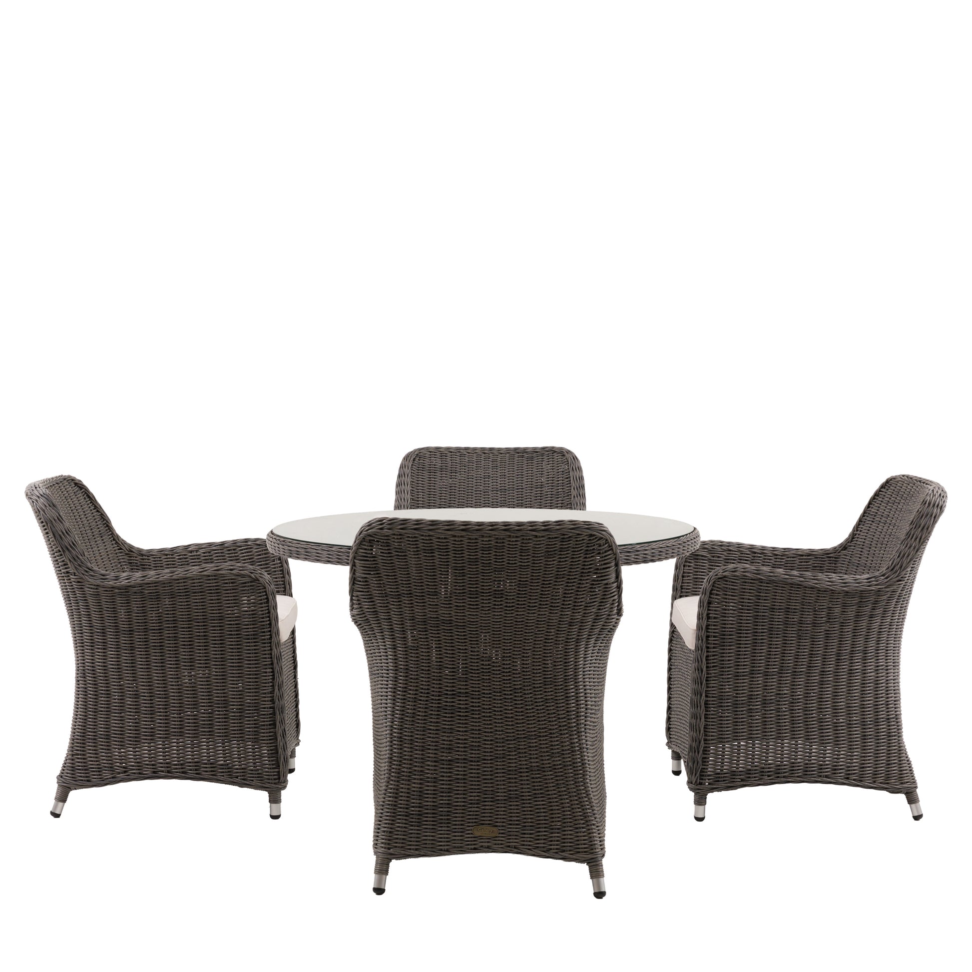 Ascot 4 Seater Round Dining Set – Grey