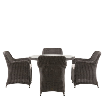 Ascot 4 Seater Round Dining Set – Grey